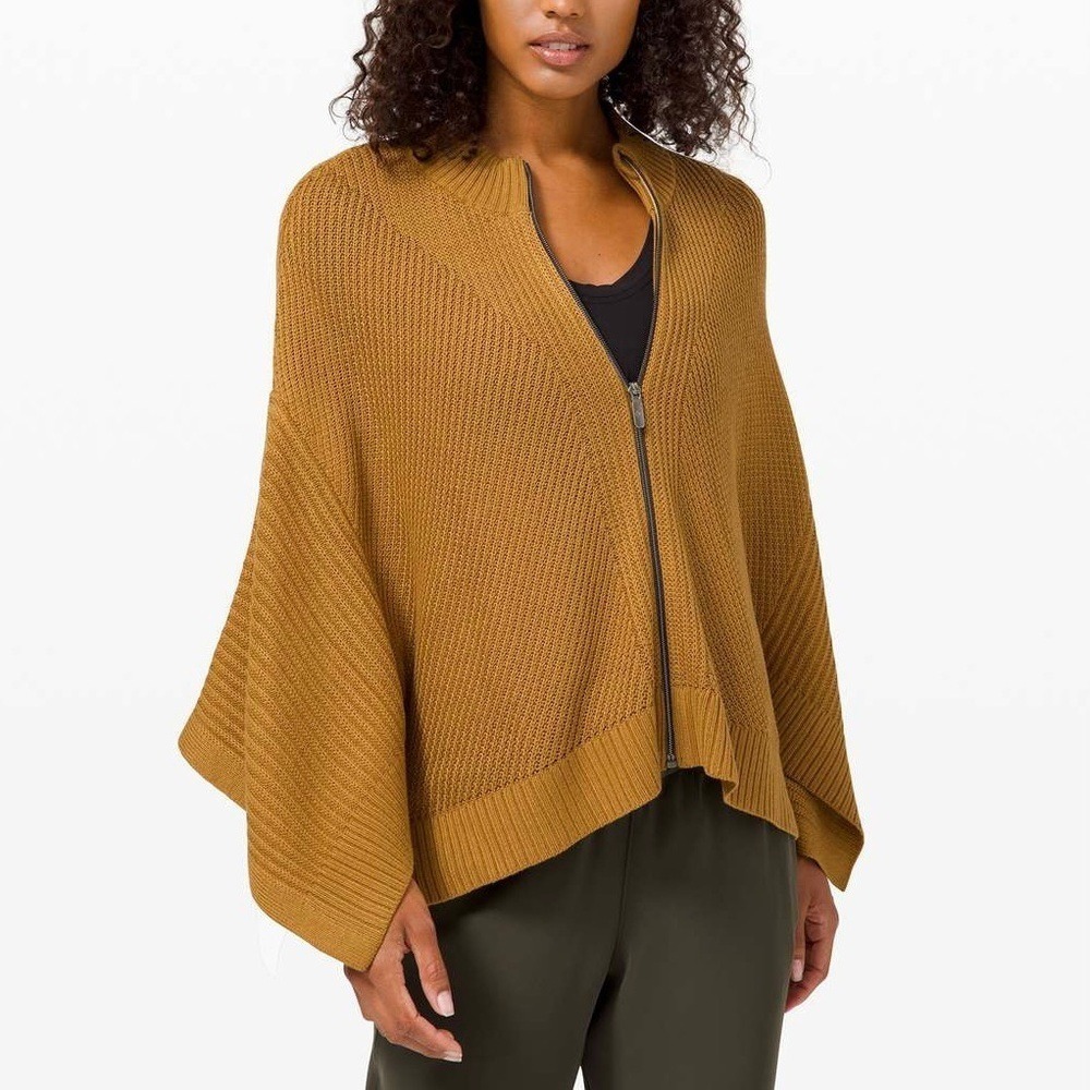 Lululemon Softer Still Wrap Poncho‎ Sweater, Spiced Bronze XS/S